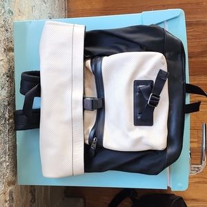 Coach Terrain Trek with White Leather Backpack